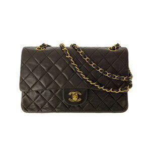 Chanel Matelasse Double Chain Flap Shoulder Bag Brown
